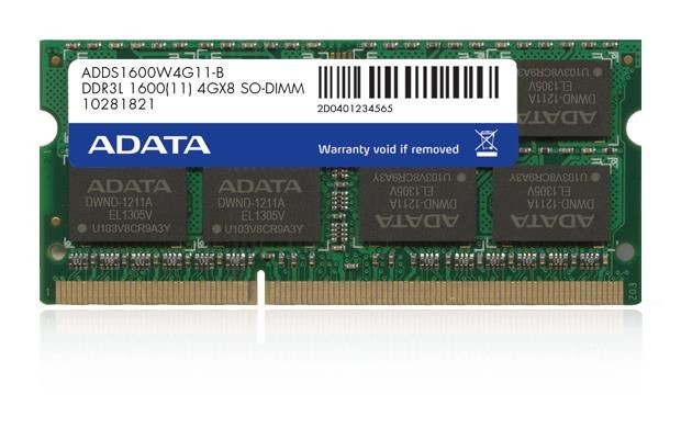 A-Data Pamięć SODIMM DDR3L 4GB (1x4GB) 1600MHz CL11 1,35V