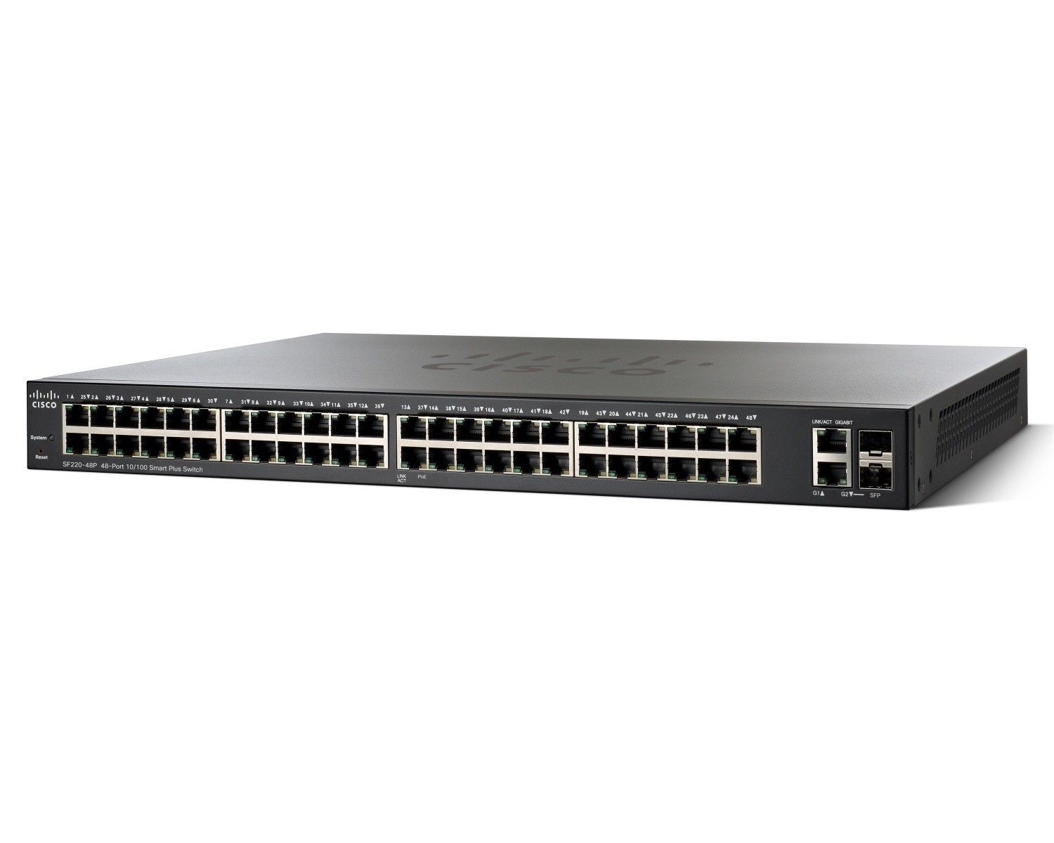 Cisco Systems SF220-48P-K9-EU Cisco SF220-48P 48-Port 10/100 PoE Smart Plus Switch