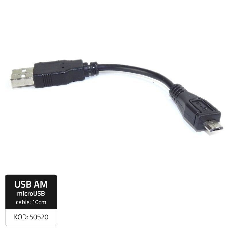 Qoltec 50520 Przejściówka USB A męski micro USB B męski 0.1m