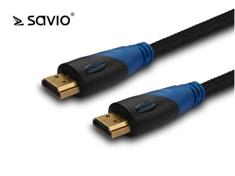 Savio SAVKABELCL-02 CL-02 Kabel HDMI v1.4 Ethernet 3D Dolby TrueHD 24k gold Nylon 1,5m