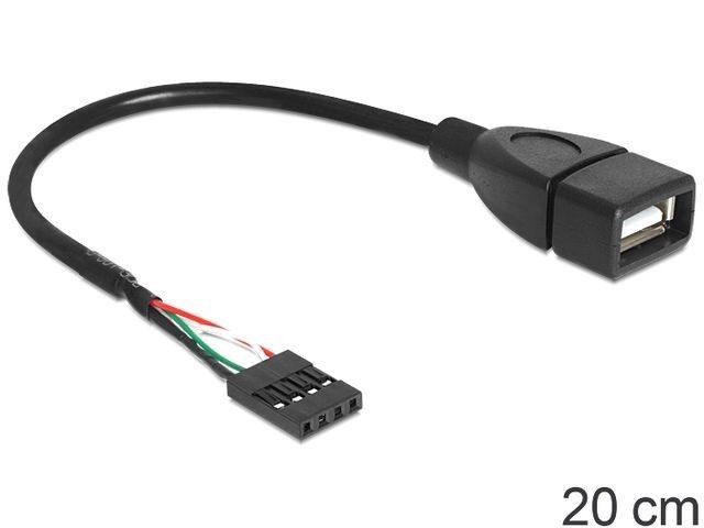 DeLOCK Kabel USB AF/Pin Header USB 2.0 20cm black