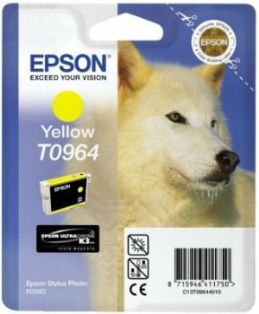Epson Ink Yellow | Husky Singlepack Yellow | T0964, Original, Dye-based ink, Photo yellow,, - Stylus Photo R2880 