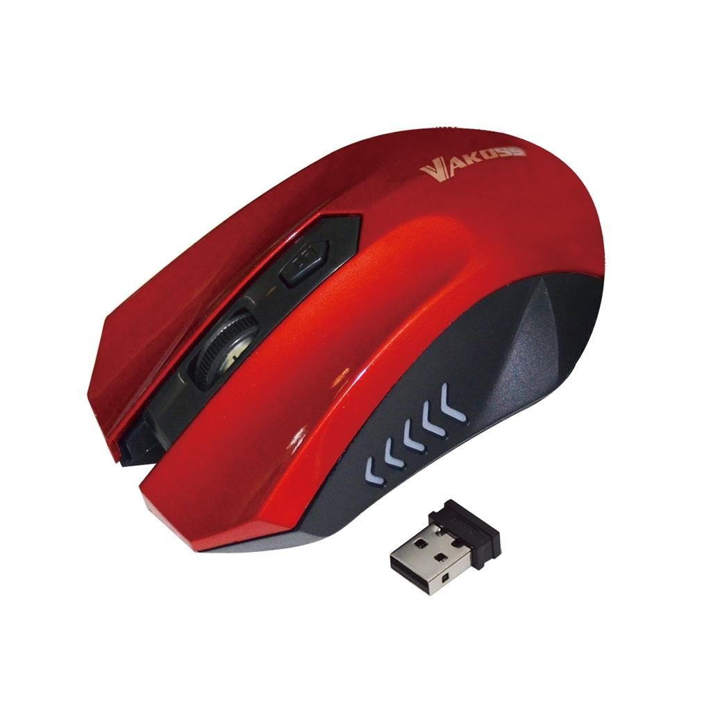 Vakoss Mysz bezprzewodowa TM-658UR optyczna 4 przyciski 1600dpi czerwona