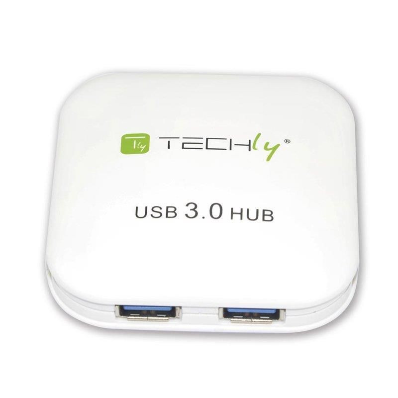 Techly HUB USB 3.0 Super-Speed 4 porty, biały