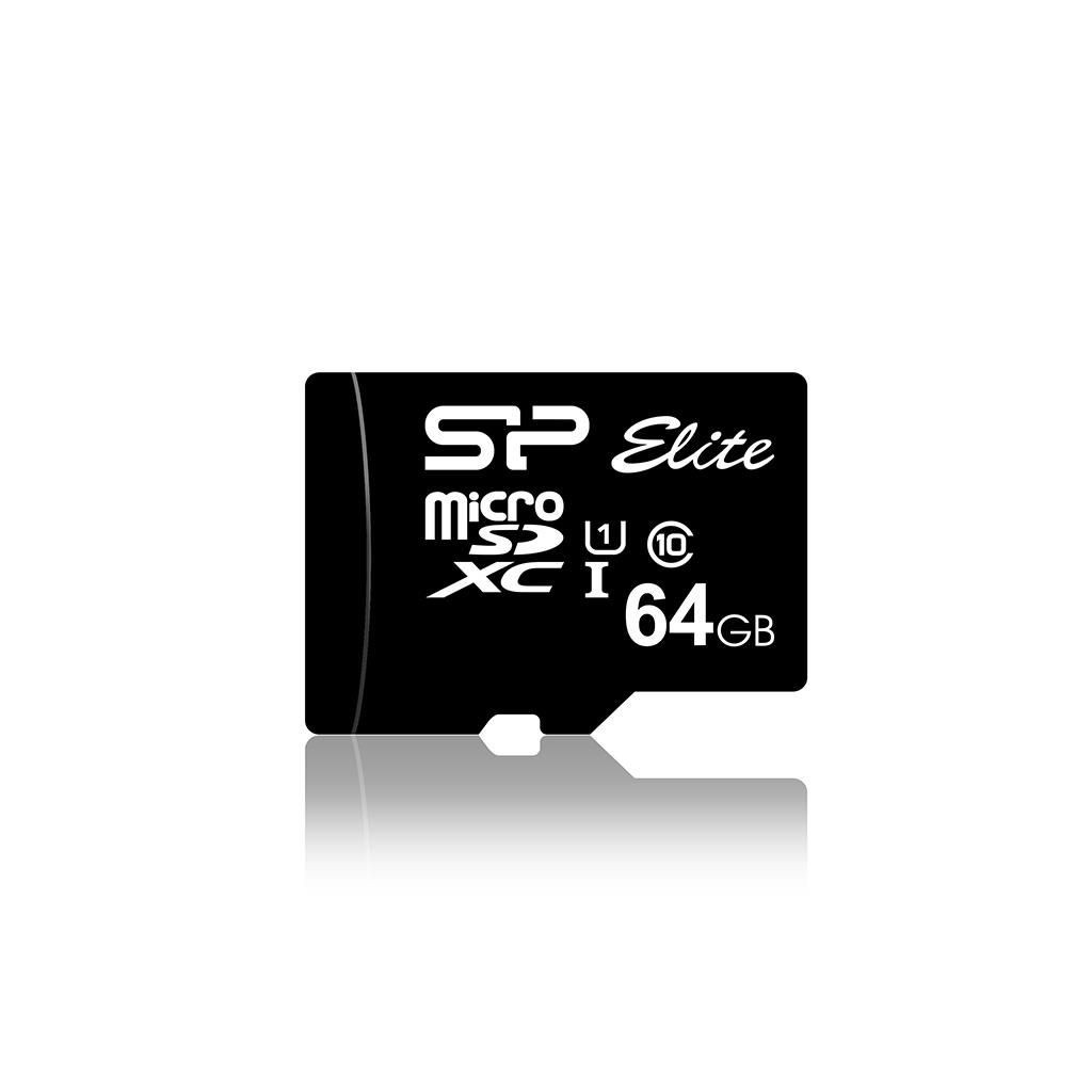 Silicon-Power Karta pamięci microSDXC Elite 64GB CL10/UHS-1 100/80 MB/s Elite + adapter