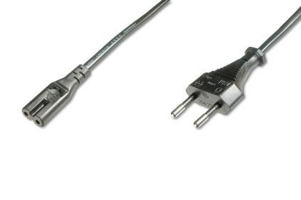 Assmann Kabel połączeniowy zasilający Typ Euro (CEE 7/16)/IEC C7 M/Ż 1,2m Czarny