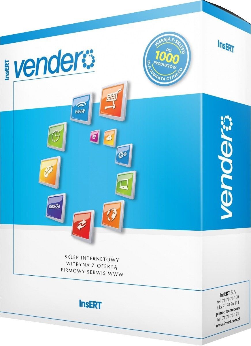 InsERT Oprogramowanie - VENDERO (Sklep 1000 produktów) licencja na 1 rok użytkowania