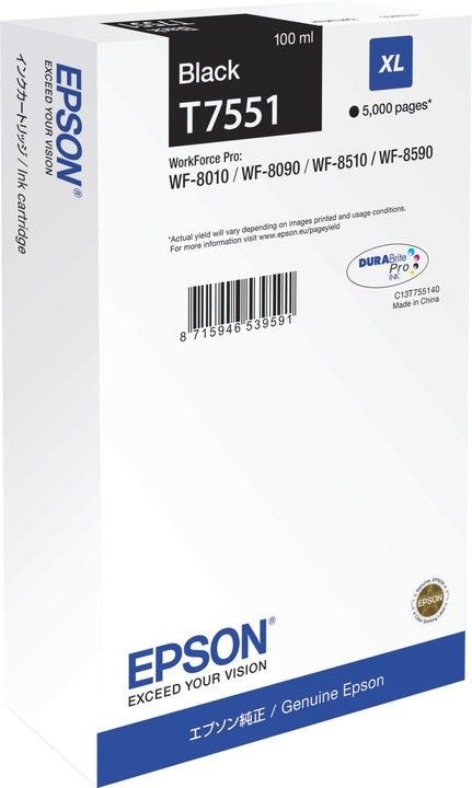 Epson T7551 - Größe XL - Schwarz - Original - Tintenpatrone 