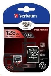 Verbatim Karta pamięci MicroSDXC 128GB Class 10 + adapter