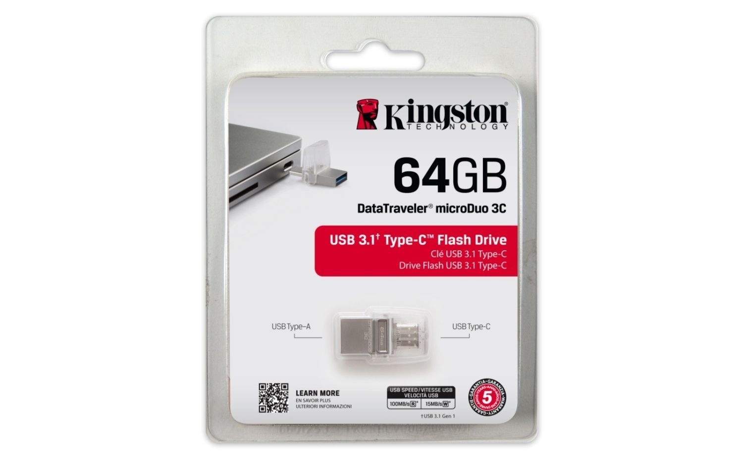 Kingston Pamięć USB Type A&amp;C Data Traveler MicroDuo 3C 64GB