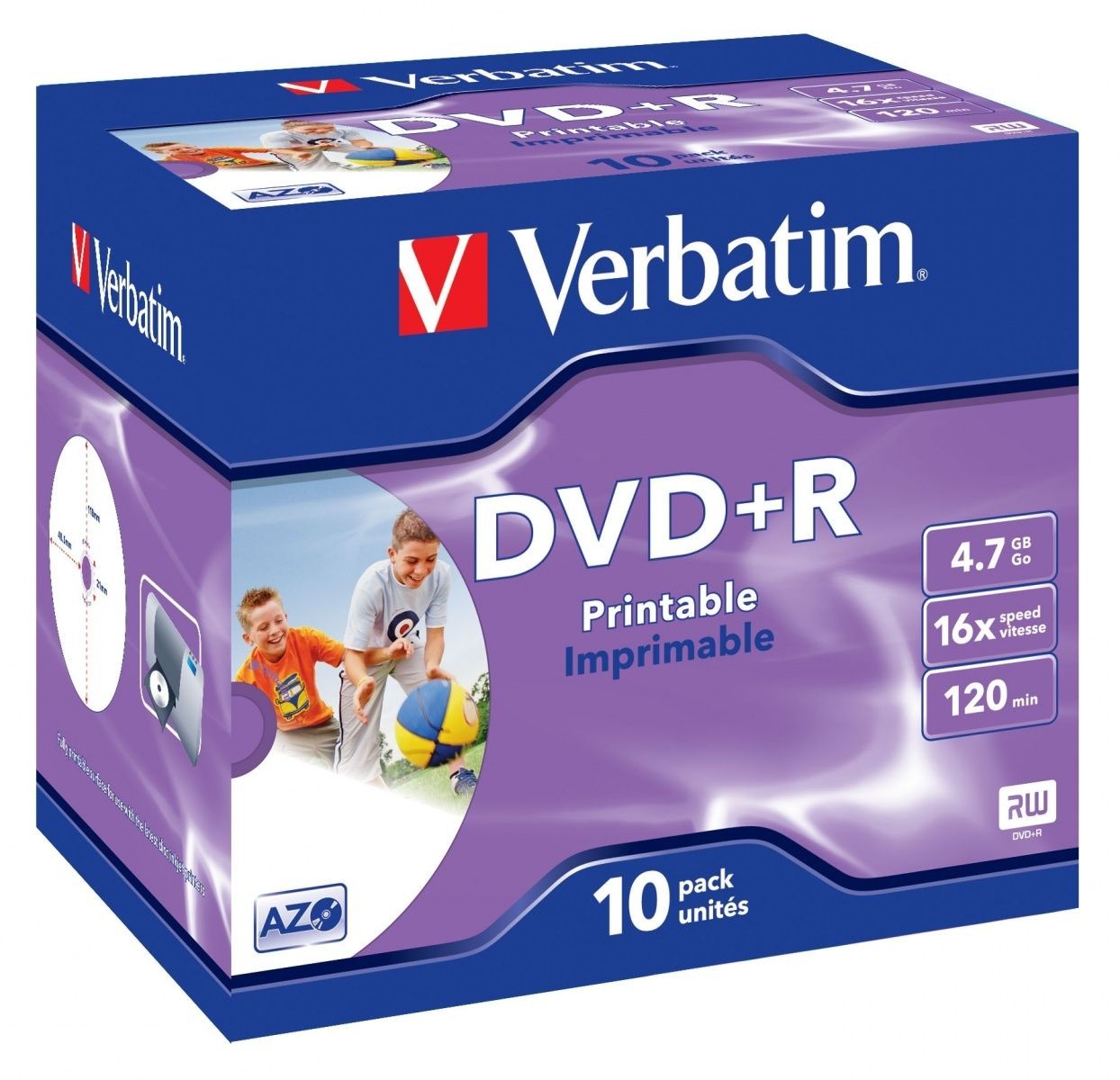 Verbatim 43508 DVD+R jewel case 10 4.7GB 16x do nadruku