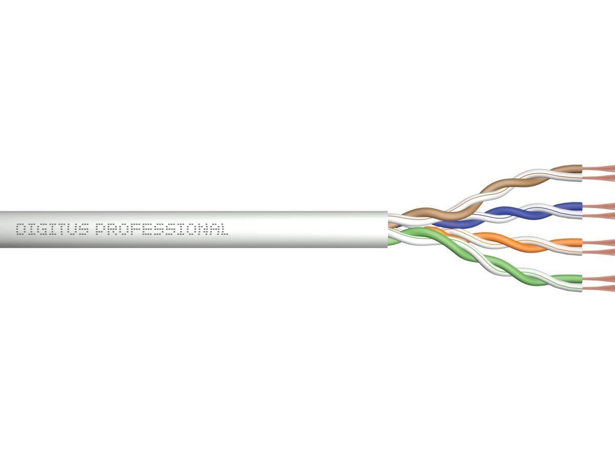 Digitus Kabel teleinformatyczny instalacyjny kat.5e, F/UTP, Eca, drut, AWG 24/1, PVC, 305m, szary, karton
