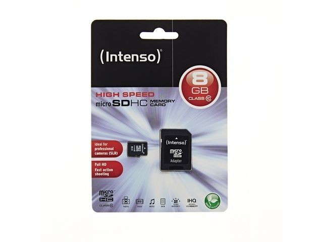 Intenso PAMIÄÄ MICRO SDHC 8GB C10 W/ADAPTER 3413460