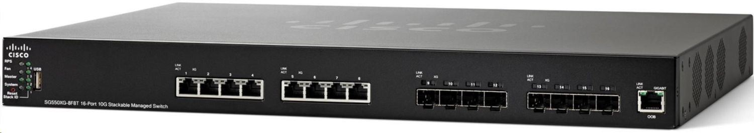 Cisco Systems SG550XG-8F8T 16-PORT/STACKABLE MANAGED SWITCH IN
