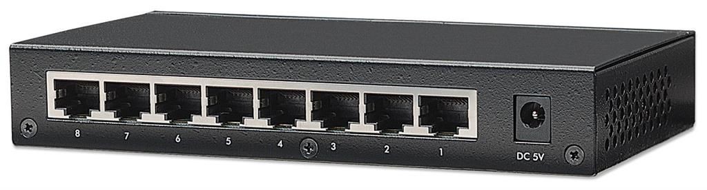Intellinet Network Solutions INTELLINET 530347 Intellinet Gigabit switch 8x 10/100/1000 Mb/s RJ45 desktop metal czarny