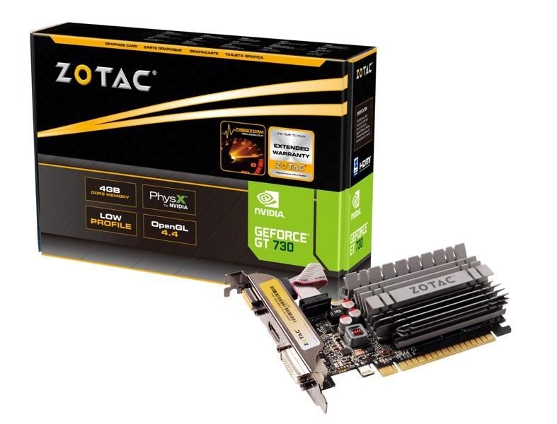 Zotac ZT-71115-20L GeForce GT 730 ZONE Edition Low Profile, 4GB DDR3 (64 Bit), HDMI, DVI, VGA