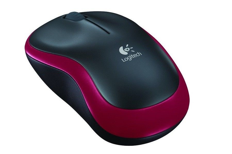 Logitech Mysz bezprzewodowa M185 910-002237 (optyczna; 1000 DPI; kolor czerwony)