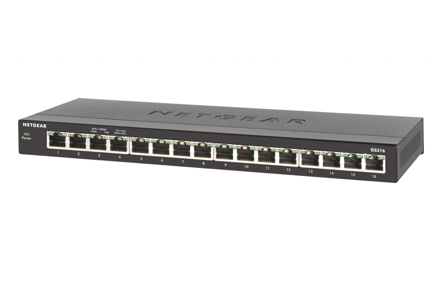 Netgear Switch niezarządzalny GS316-100PES 16x 10/100/1000Mb/s Desktop/Rack Switch Metal