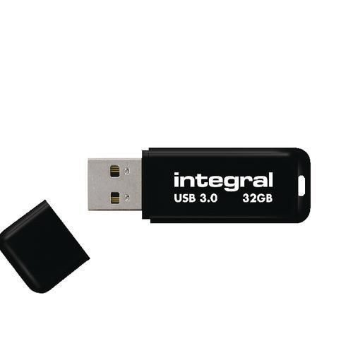 Integral INFD32GBBLK3.0 pamięć USB 32GB Black, USB 3.0 with removable cap