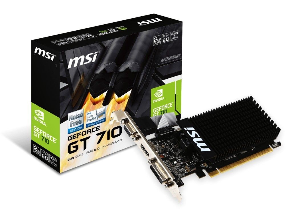 MSI Karta graficzna GeForce GT 710 2GB DDR3 64BIT DVI/D-SUB/HDMI