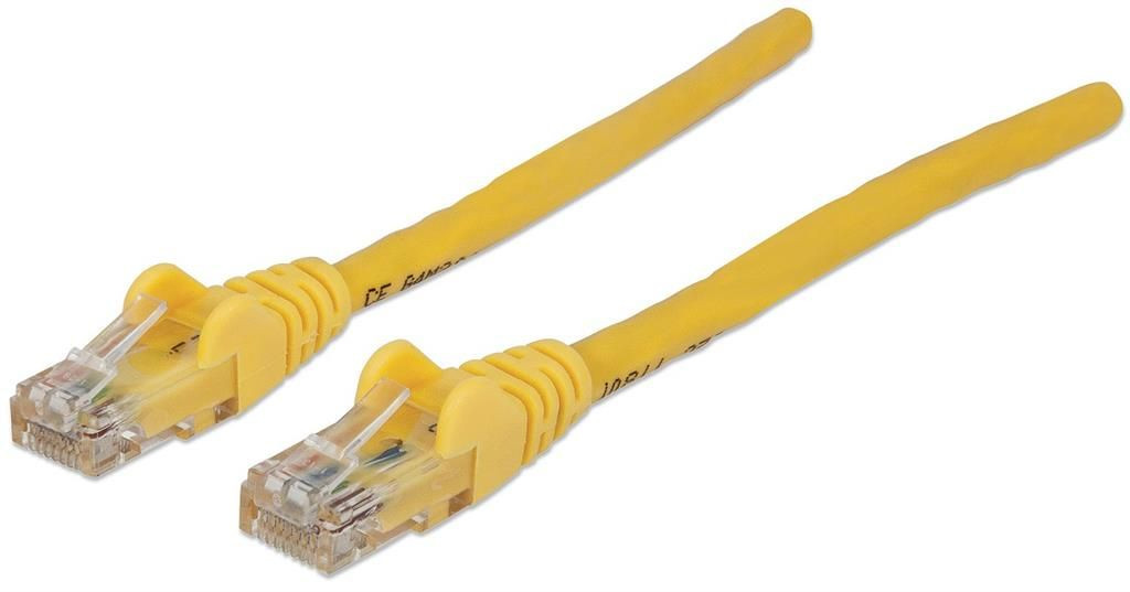 Intellinet Network Solutions INTELLINET Network Cable Cat6 U/UTP 1.5m Yellow 5ft. RJ-45 Male / RJ-45 Male Gold-plated contacts Polybag