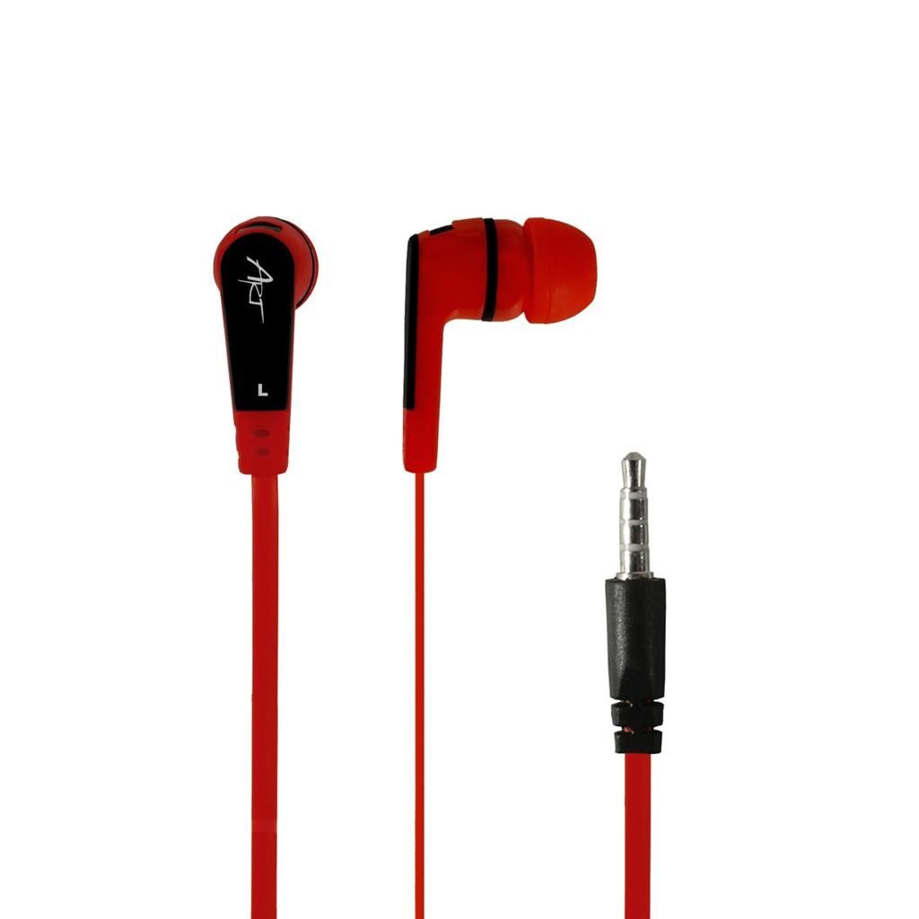 ART Słuchawki douszne z mikrofonem S2D czerwone smartfon/Mp3/tablet