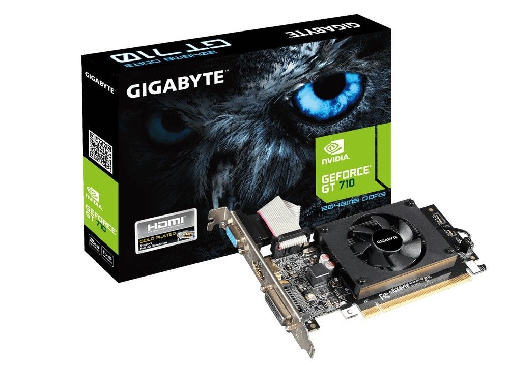 Gigabyte GeForce GT 710 2048MB DDR3 PCI-E DVI-D D-Sub HDMI active