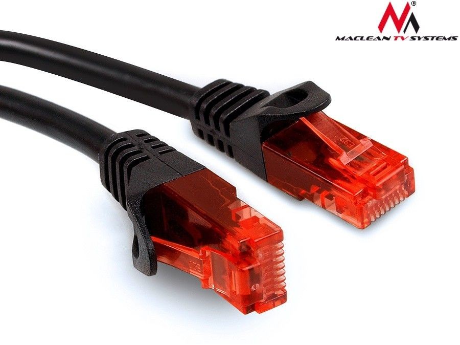 Maclean Patchcord MCTV-738 UTP cat6 wtyk-wtyk 10m czarny