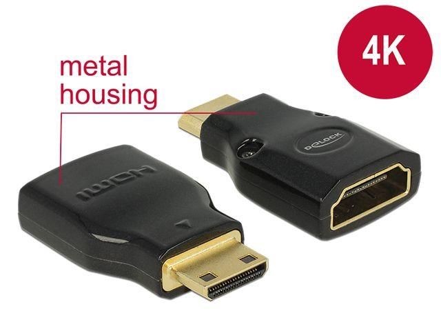 DeLOCK 65665 Delock adapter HDMI Mini-C(M)->HDMI(F) High Speed HDMI Ethernet 4k