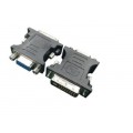 Gembird Adapter DVI->VGA (24M/15F) czarny