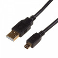 Digitus ASM DK-300160-010-E Kabel USB 2.0 HighSpeed Canon Typ USB A/miniB (5pin) M/M czarny 1m