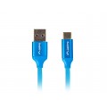 Lanberg Kabel Premium USB CM - AM 2.0, 1m niebieski QC 3.0