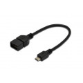 Assmann ASM AK-300309-002-S Kabel adapter USB 2.0 HighSpeed OTG Typ microUSB B/USB A M/Ż czarny 0,2m