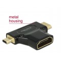 DeLOCK Adapter HDMI-A(F)->HDMI -C+HDMI-D(M)Ethernet