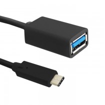 Qoltec 50485 Kabel USB 3.1 typ C męski USB 3.0 A żeński 0.2m