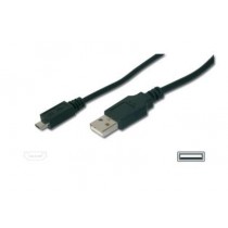 Assmann Kabel połączeniowy USB 2.0 HighSpeed Typ USB A/microUSB B M/M 1,8m Czarny