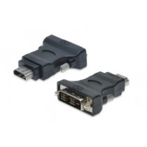 Assmann Adapter DVI-D SingleLink 1080p 60Hz FHD Typ DVI-D (18+1)/HDMI A M/Ż Czarny