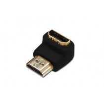 Assmann Adapter HDMI HighSpeed z Ethernetem 4K 60Hz UHD Typ HDMI A kątowy/HDMI A M/Ż Czarny
