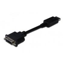 Assmann Kabel adapter Displayport z zatrzaskiem 1080p 60Hz FHD Typ DP/DVI-I (24+5) M/Ż czarny 0,15m