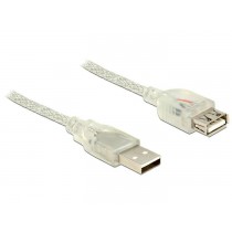 DeLOCK Kabel USB 2.0 AM-AF 5m + Ferryt Przezroczysty