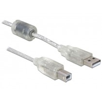 DeLOCK Kabel USB 2.0 AM-BM 3m + Ferryt Przezroczysty