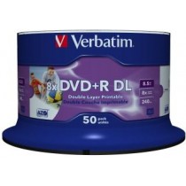 Verbatim 43703 DVD+R DLspindle 50 8,5GB 8x wide printable surface