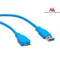 Maclean Kabel USB 3.0 MCTV-735 USB 3.0 A (M) - Micro USB 3.0 B (M) niebieski, 0,5m