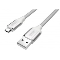 Unitek Y-C4026ASL Kabel USB - microUSB 2.0 Srerbny