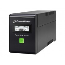PowerWalker Zasilacz awaryjny line-interactive 600VA 2X PL 230V, pure sine wave, RJ11/45 IN/OUT, USB, LCD