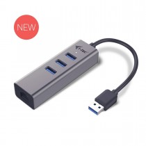 iTec USB 3.0 Metal 3-portowy HUB z adapterem Gigabit Ethernet