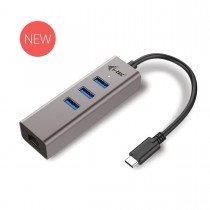 iTec USB-C Metal 3-portowy HUB z adapterem Gigabit Ethernet