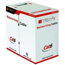 Techly Kabel instalacyjny skrętka UTP Cat6 4x2 linka CCA 305m szary
