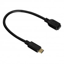 Hama Kabel USB 2.0 USB-C (M) - Micro USB B (F) 0,15 m czarny