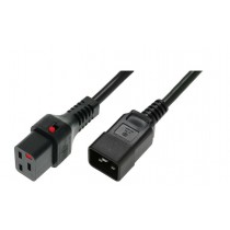 Assmann Kabel zasilający serwerowy blokada IEC LOCK 3x1,5mm2 C20 prosty/C19 prosty M/Ż 2m Czarny